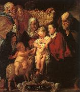 Jacob Jordaens The Holy Family with St.Anne, the Young Baptist and his Parents oil painting